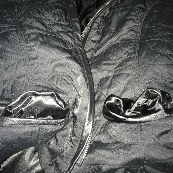 Bebe Nylon Rabbit Fur Collar Down Jacket Coat S - Picture 5 of 15